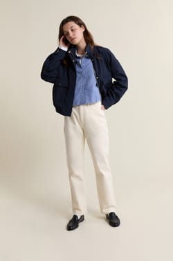 Jean coupe droite en coton ;${refinementColor}