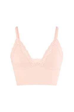 Soutien-gorge triangle en microfibre et dentelle;${refinementColor}