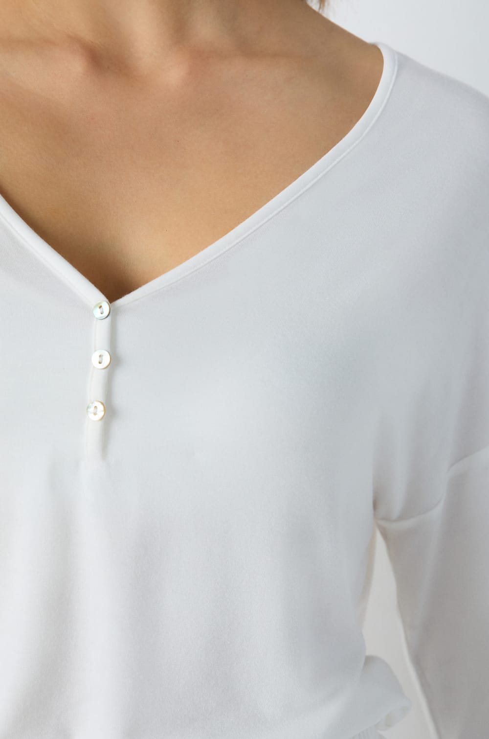 Camiseta de pijama de modal de manga larga de modal;${refinementColor}