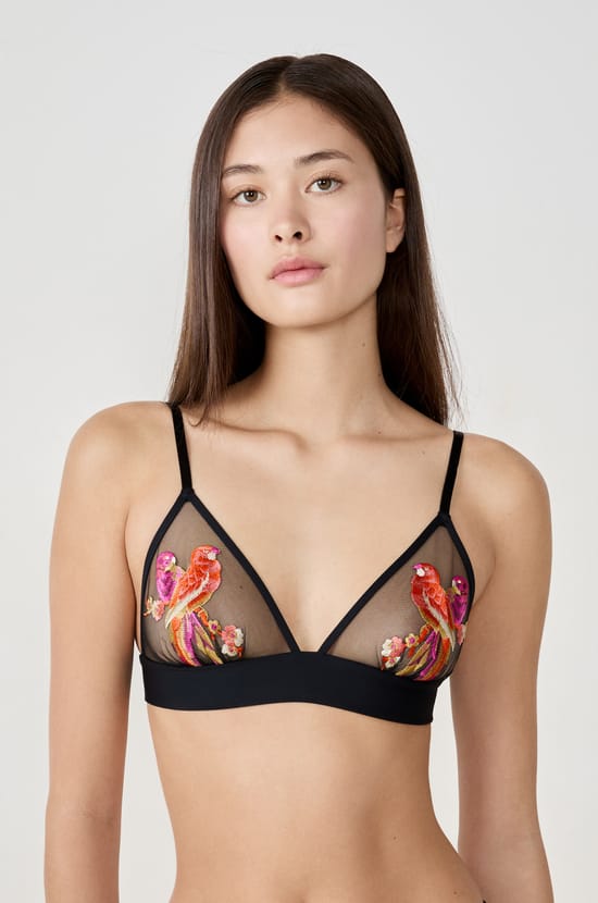 Soutien-gorge triangle sans armatures brodé;${refinementColor}