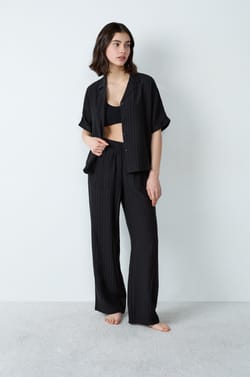 Pantalon de pyjama large à rayures;${refinementColor}