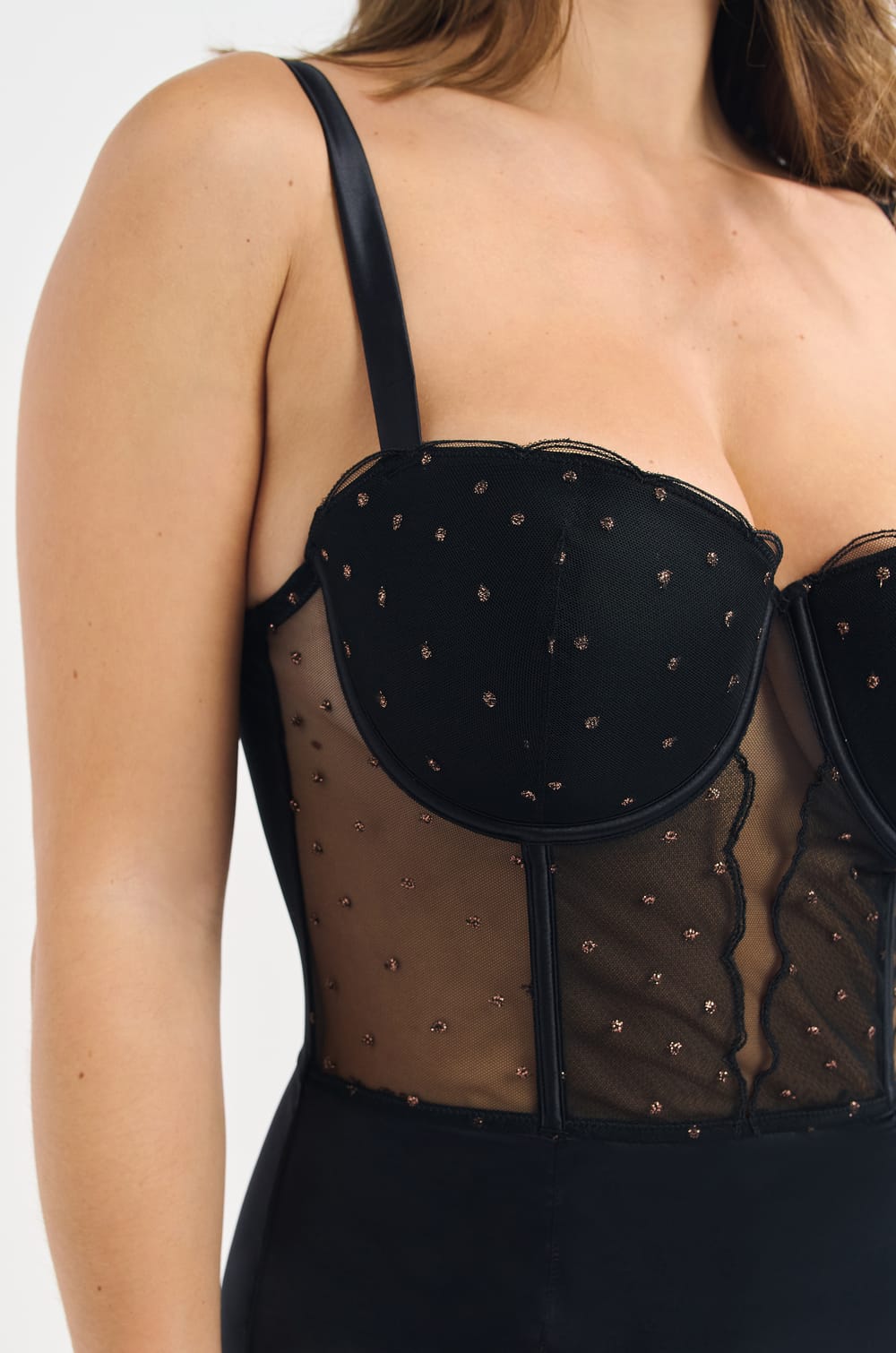 Body con aros de encaje;${refinementColor}