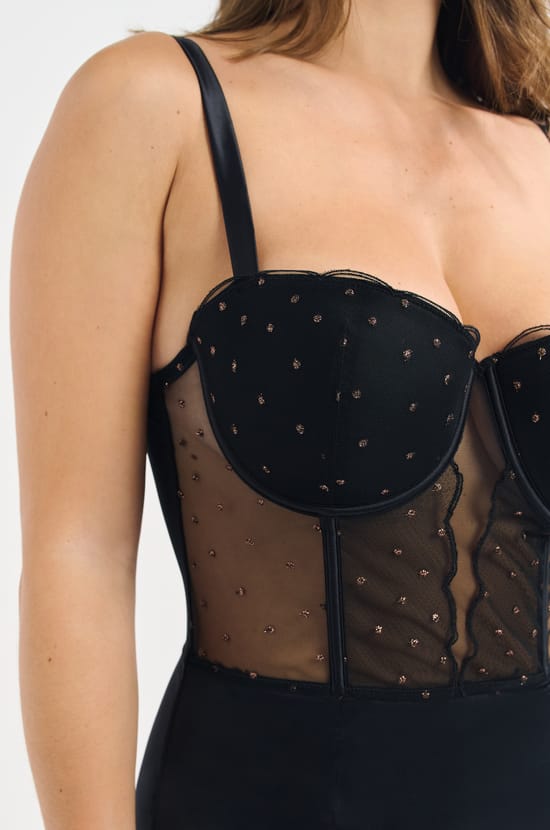 Body con aros de encaje;${refinementColor}