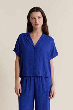 Koszula piżamowa z kr&oacute;tkimi rękawami w groszki;${refinementColor}