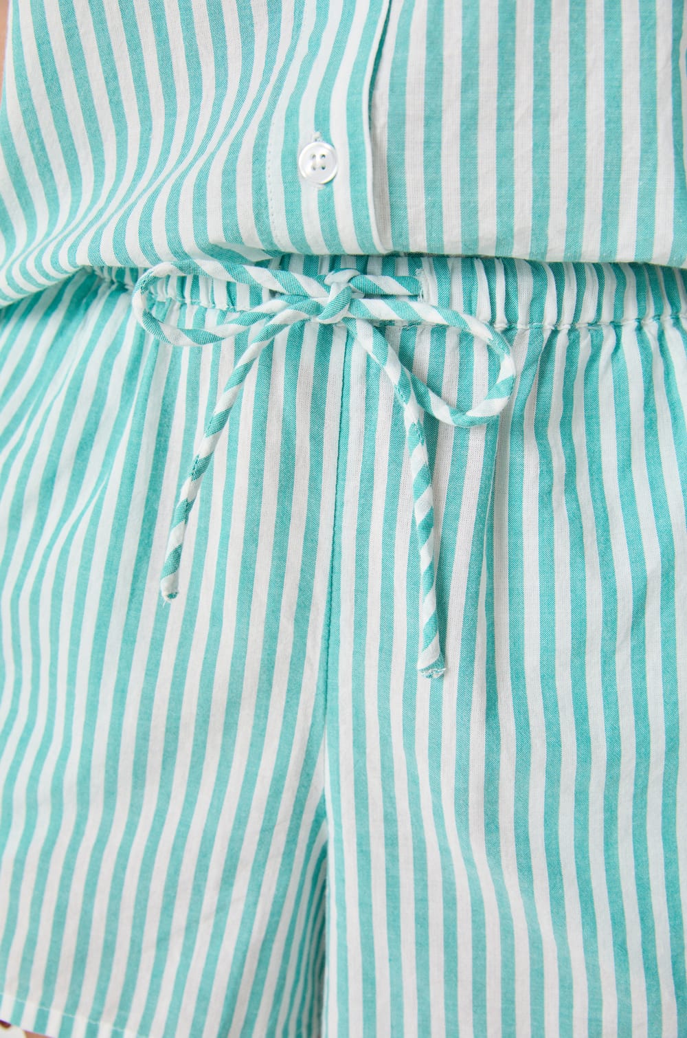 Short de pyjama rayé en coton;${refinementColor}