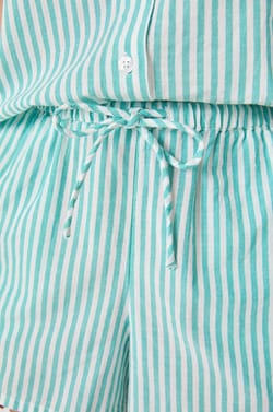 Short de pyjama rayé en coton;${refinementColor}