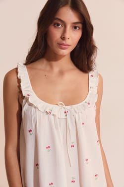 Nuisette courte en coton &agrave; motifs cerises;${refinementColor}