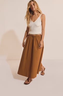 Jupe longue en coton;${refinementColor}