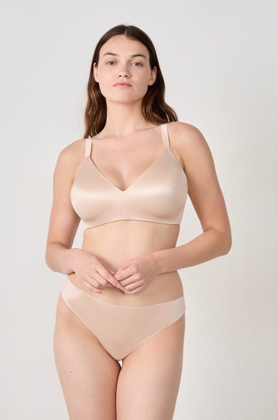 Soutien-gorge triangle effet brillant;${refinementColor}