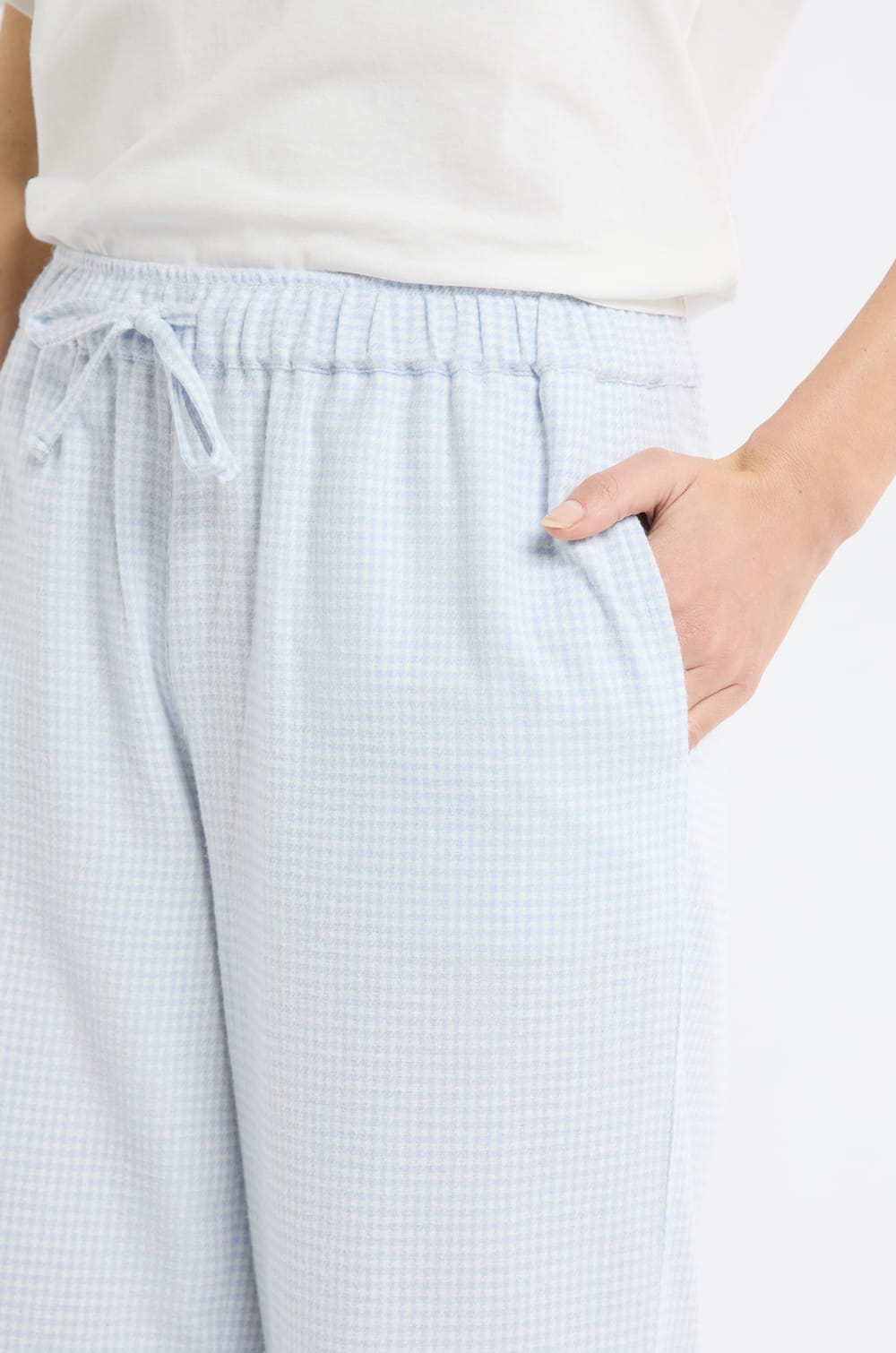 Pantalon de pyjama à carreaux en coton;${refinementColor}
