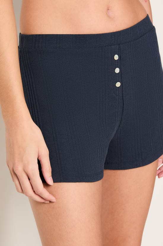 Short de pyjama en coton côtelé;${refinementColor}