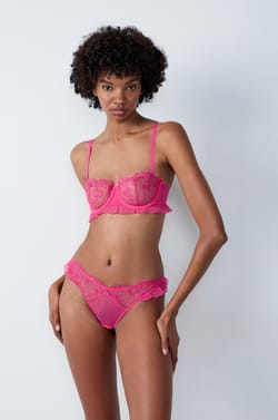 Embroidered Tulle Thong;${refinementColor}