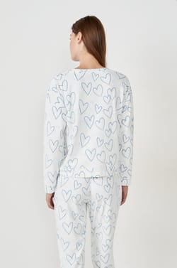 Sweat de pyjama avec des cœurs;${refinementColor}