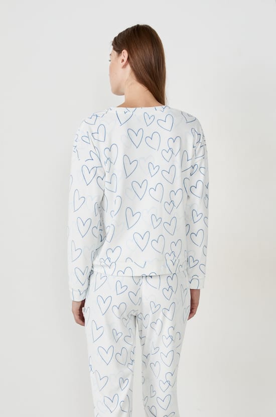 Sweat de pyjama avec des cœurs;${refinementColor}