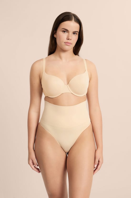 High-Waisted Shaping Thong - Medium Support;${refinementColor}
