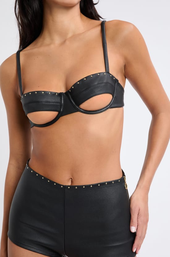 Soutien-gorge N.9 - Balconnet en cuir;${refinementColor}