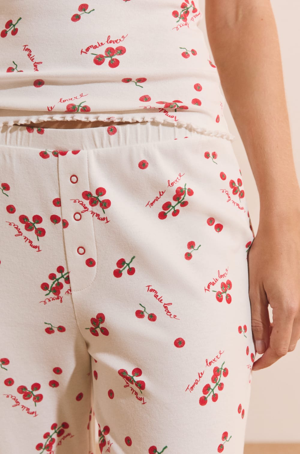 Pantalon de pyjama avec coton et motifs tomates;${refinementColor}