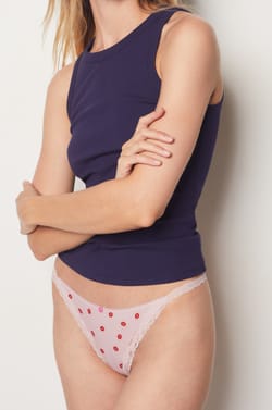 Printed Tanga with Lace Details;${refinementColor}