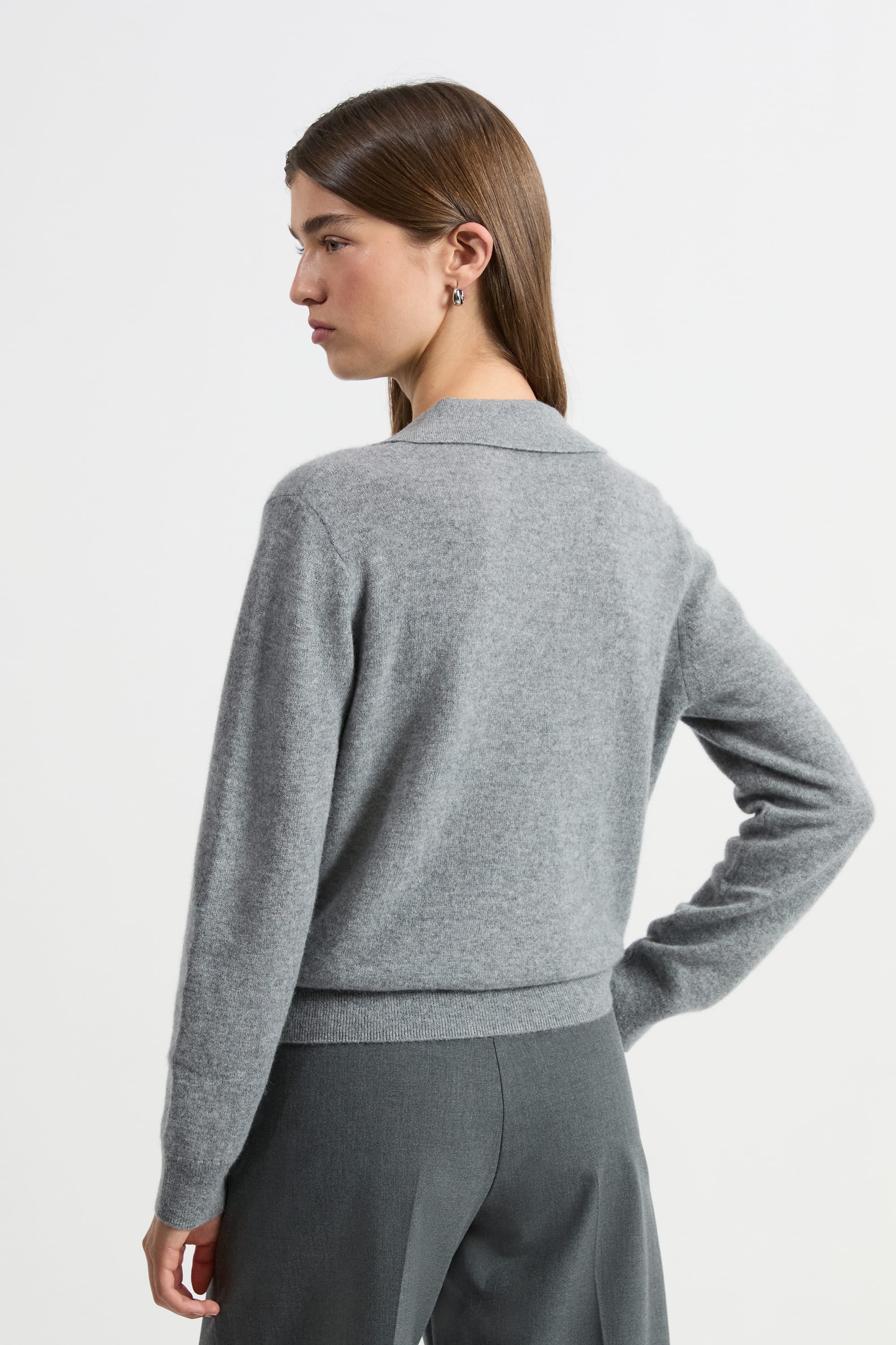 Polo Neck Cashmere Sweater - LOUISE POLO - GRIS - ETAM