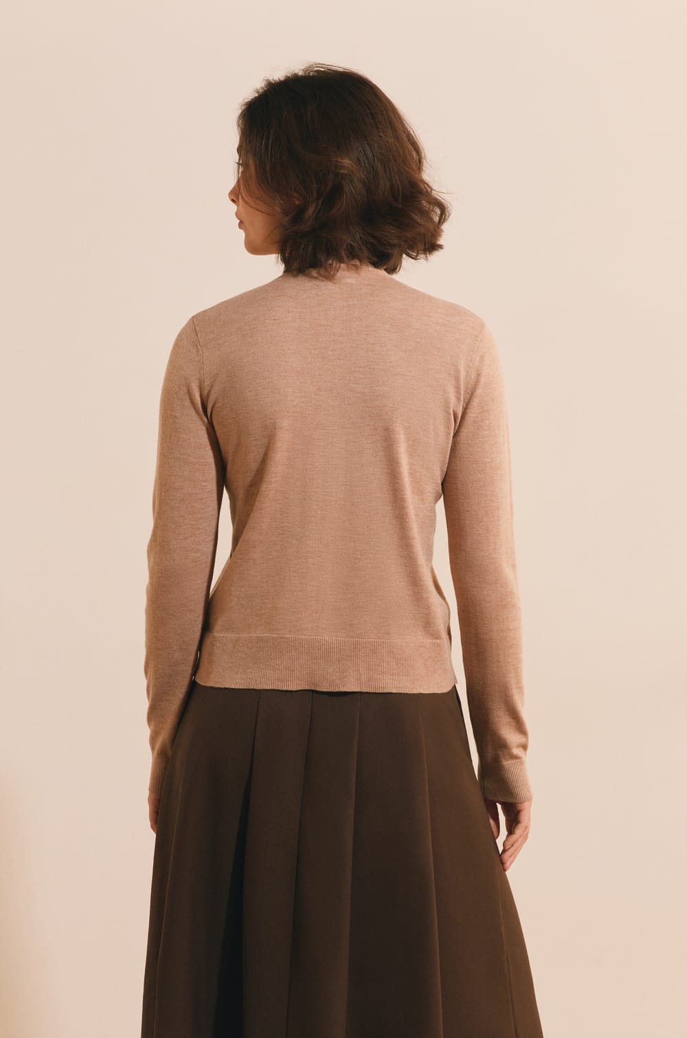 Cardigan &agrave; col montant avec laine;${refinementColor}