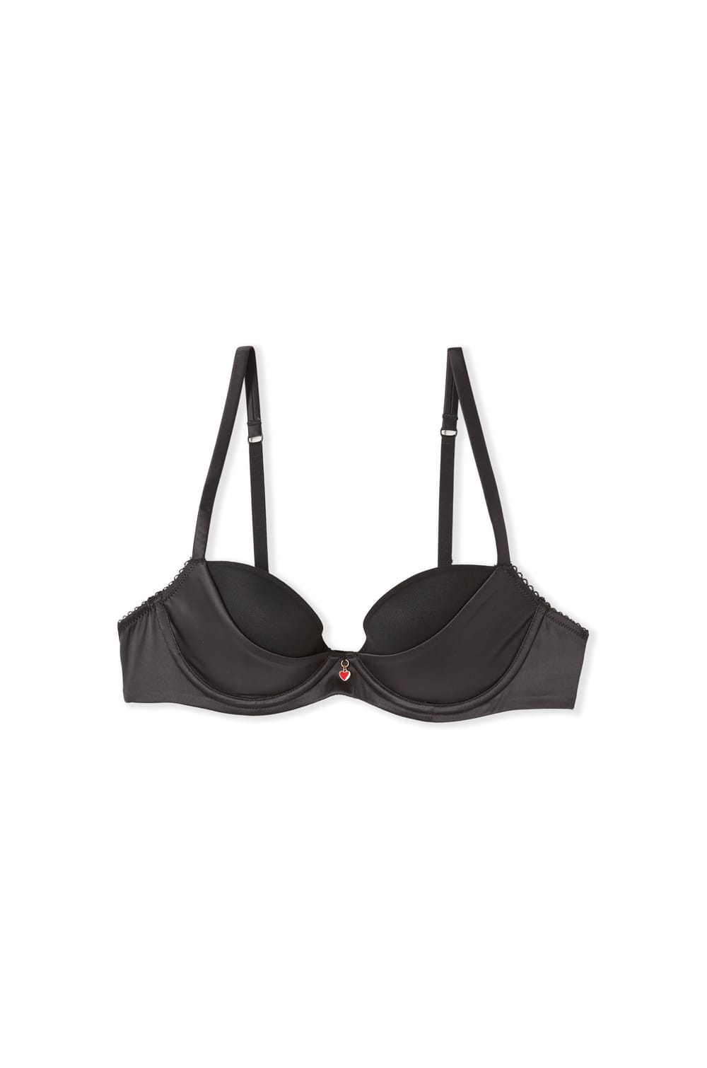 Satin Push-Up Bra With Charm;${refinementColor}