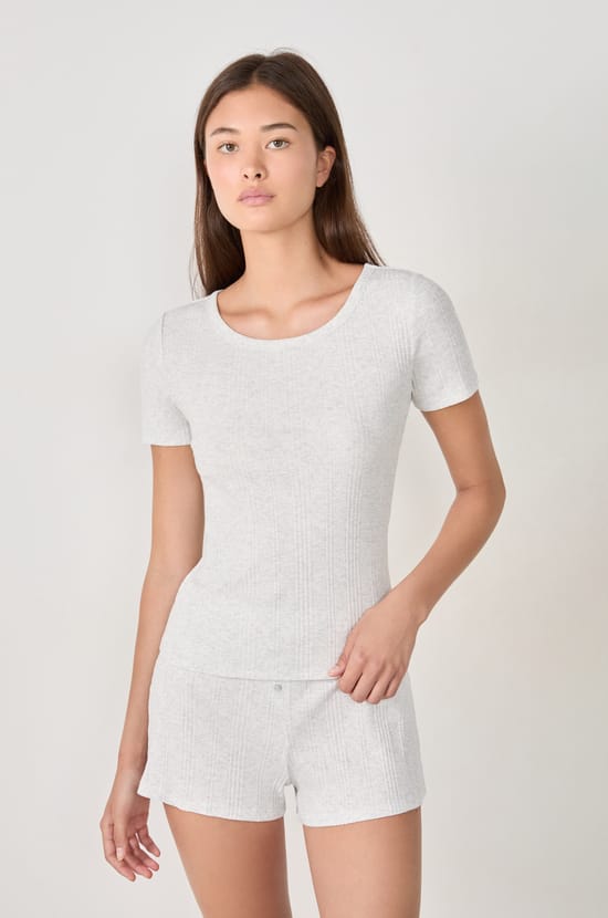 T-shirt de pyjama en coton côtelé;${refinementColor}