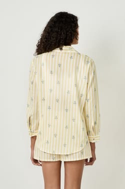 Cotton pyjama shirt with patterns;${refinementColor}