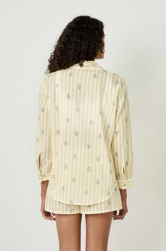 Cotton pyjama shirt with patterns;${refinementColor}