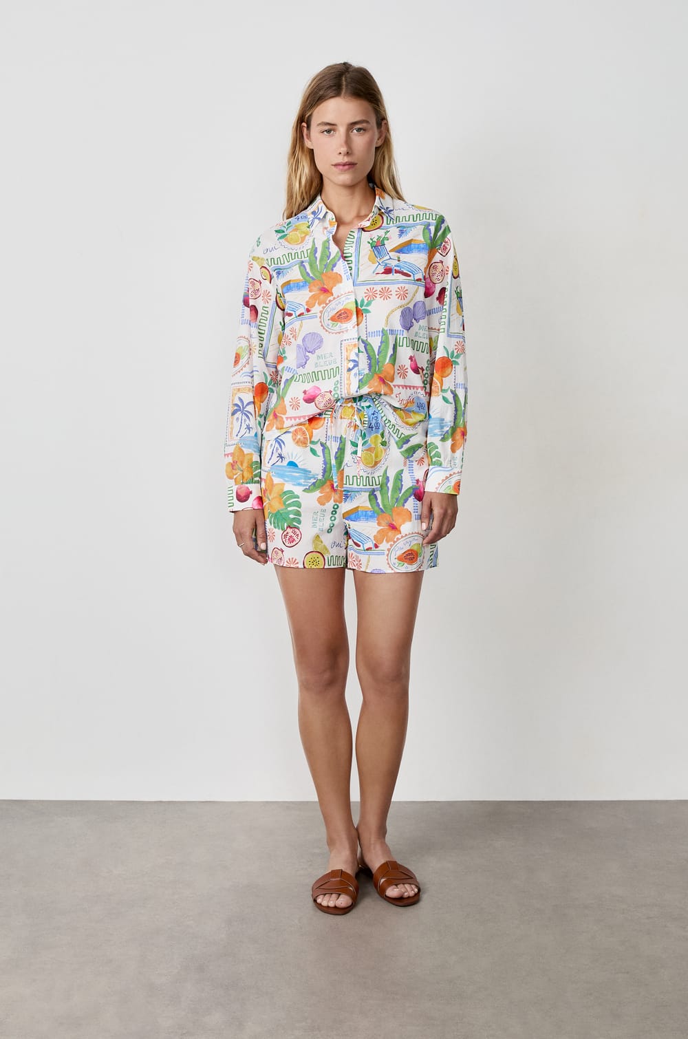 Printed Cotton Shirt;${refinementColor}