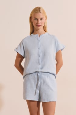 Short de pyjama en gaze de coton;${refinementColor}