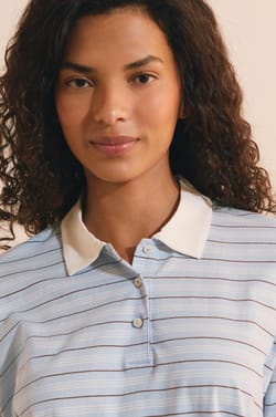 T-shirt manches longues &agrave; rayures en coton;${refinementColor}