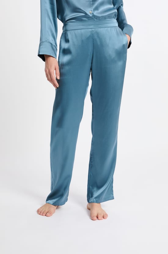 Pantalon de pyjama en soie;${refinementColor}