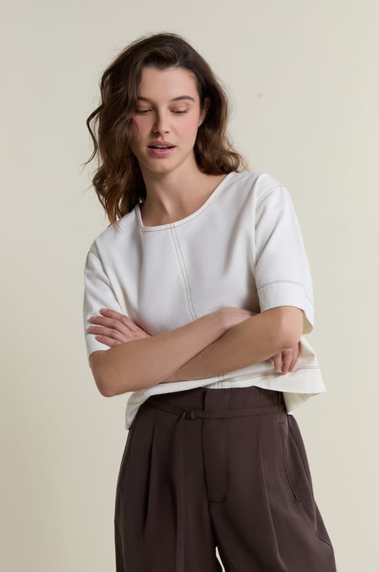 Top court en coton;${refinementColor}