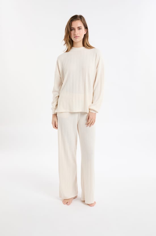 Sweatshirt de pyjama col rond;${refinementColor}