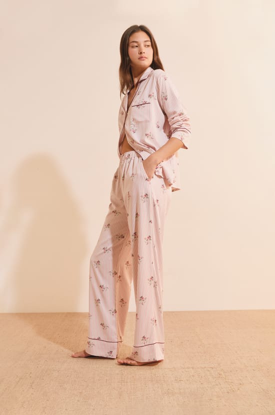 Pantalon de pyjama &agrave; motif fleuri;${refinementColor}