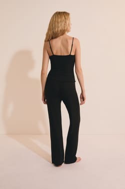 2-Piece Pyjama Set in Ribbed Knit with Lace Details;${refinementColor}