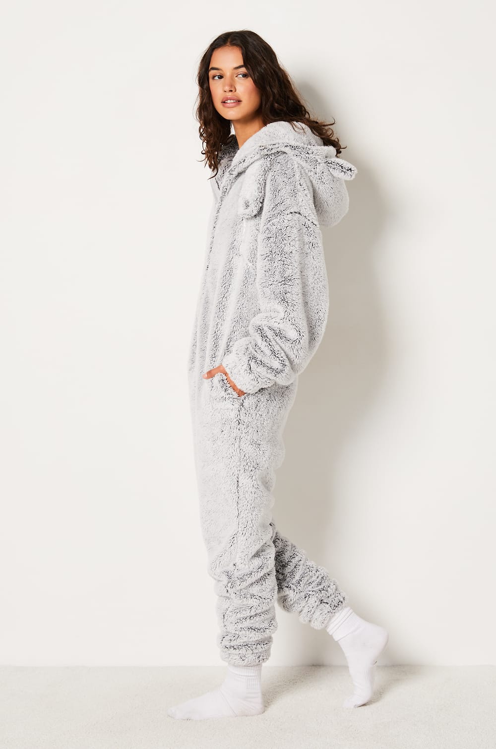 Combinaison polaire à capuche;${refinementColor}