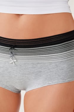 Pack of 3 Cotton Boyshorts;${refinementColor}