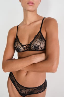 Embroidered Triangle Bralette;${refinementColor}