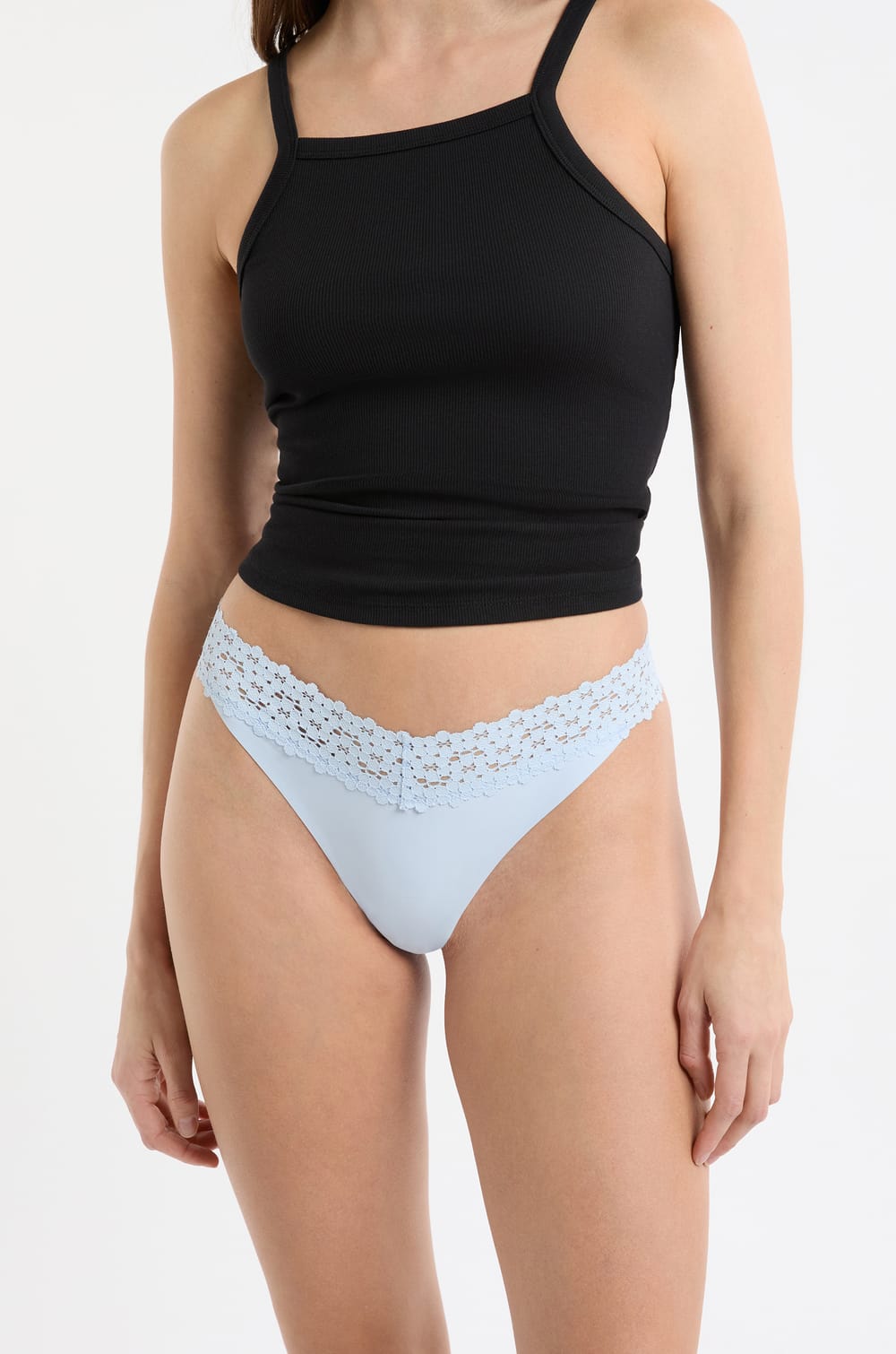 Microfibre and Lace Tanga;${refinementColor}
