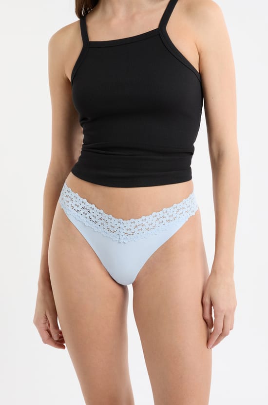 Microfibre and Lace Tanga;${refinementColor}
