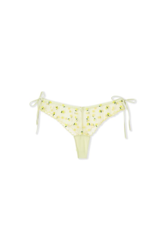 Tanga in Embroidery with Bows and Lemon Motifs;${refinementColor}