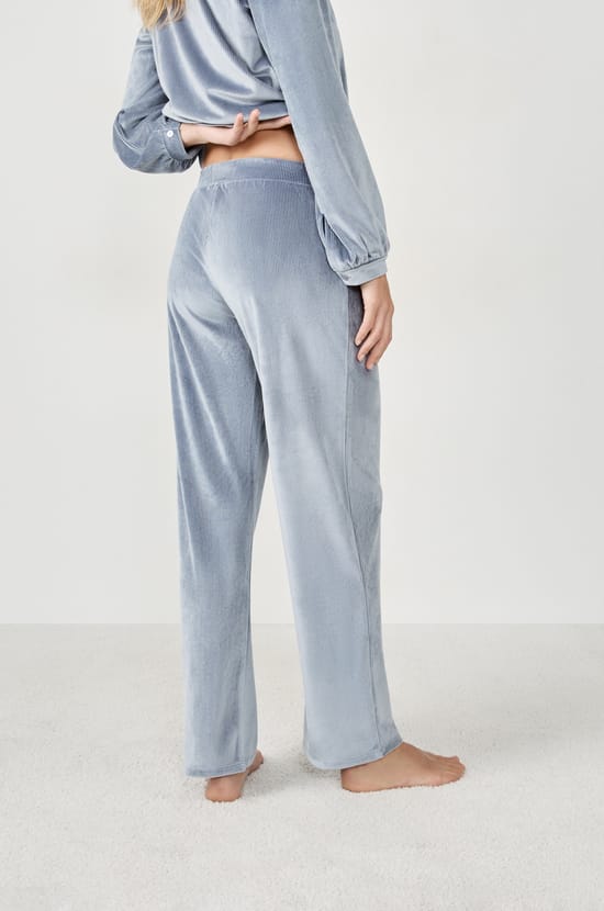Pantal&oacute;n de pijama con efecto terciopelo;${refinementColor}