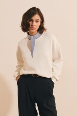 Pull avec lien &agrave; nouer avec coton;${refinementColor}