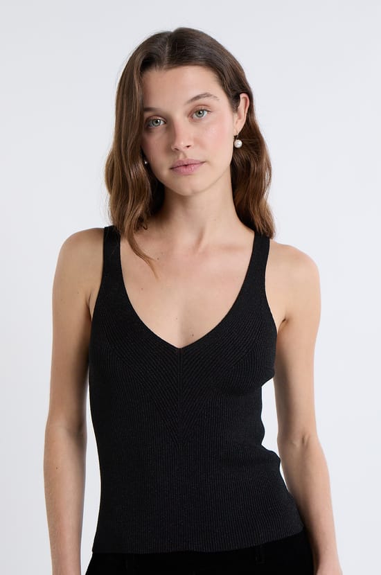 Débardeur côtelé irisé;${refinementColor}