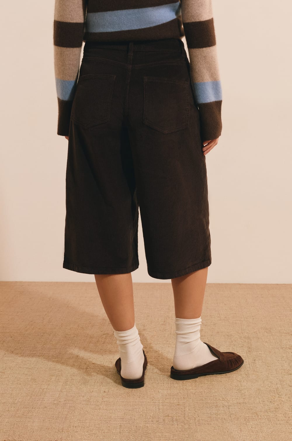Jupe-culottes en velours c&ocirc;tel&eacute;;${refinementColor}