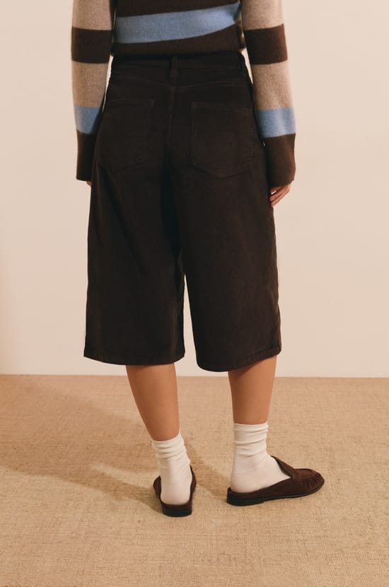 Jupe-culottes en velours c&ocirc;tel&eacute;;${refinementColor}