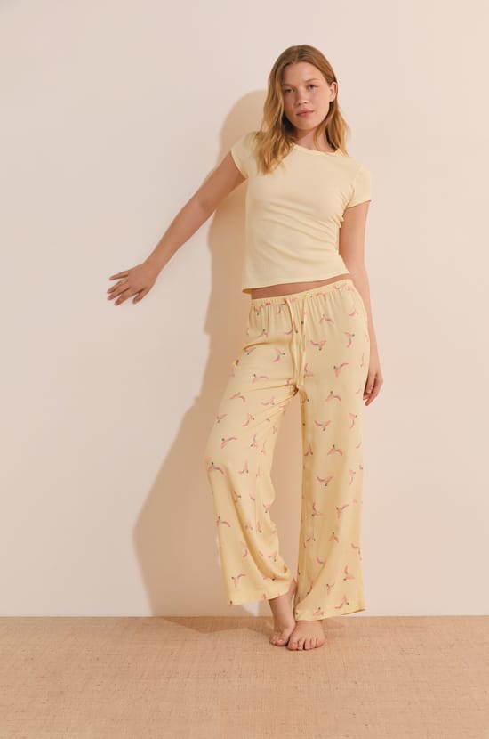 Pantal&oacute;n de pijama 7/8 estampado;${refinementColor}