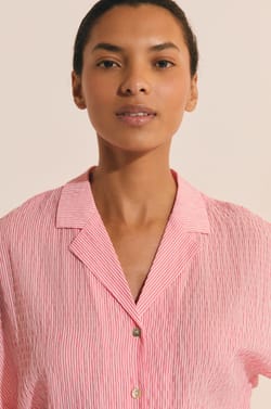 Chemise de pyjama &agrave; rayures;${refinementColor}