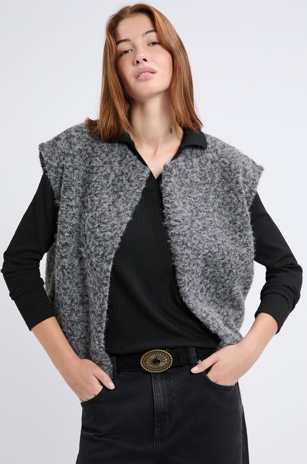 Sleeveless Cardigan;${refinementColor}